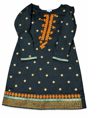 Luxury Pink Shink Embroidered Kurti Top | Size XL | New Without Tags | Elegant